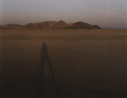 Self-portrait, last light on the Black Rock. Black Rock Desert