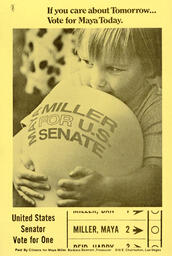 Advertising flier for Maya Miller's U.S. Senate Campaign, 1974