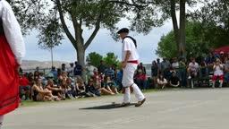 Boy performing wine glass dance at 2021 Basque Festival in Elko