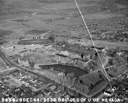 Aerial view of campus, 1944