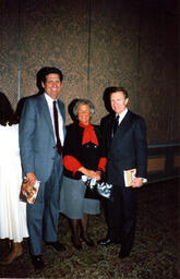 Photograph of Harry Reid with Bob Miller and Barbara Wiedner, Nevada, ca. Februrary 1989