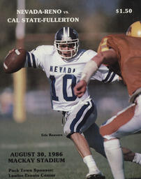 Football program cover, University of Nevada, 1986