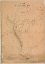 Map of Utah Territory showing the Routes connecting it with California and the East