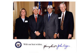 Photograph of Harry Reid with John Ensign, John Lilley, and Cary Groth, Nevada, April 24, 2004