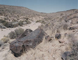 Sun Petroglyph, Big George site, Fortymile Wash, part of a large north-south drainage system on the Nevada Test Site