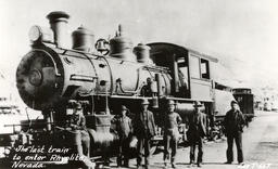 "The last train to enter Rhyolite" (1914)