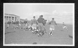 Rugby football match, Mackay Athletic Field and Mackay Training Quarters, ca. 1911