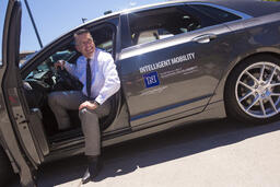 Brian Sandoval in autonomous vehicle at University of Nevada, Reno