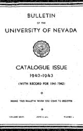 Bulletin of the University of Nevada : Catalogue Issue : 1942-1943 : (With Record for 1941-1942)