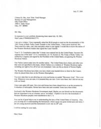 Letter from Mary Dann to the Bureau of Land Management, July 27, 2001