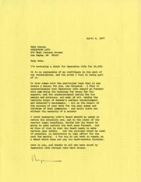 Letter from Maya Miller to Ruby Duncan, April 4, 1977