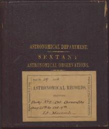 Wheeler Survey field notebook no. 29: sextant astronomical observations