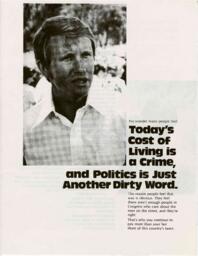 Campaign Flier for Harry Reid Senatorial Run, Nevada, 1974