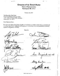 Earmark Moratorium Letter