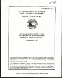 Draft audit report, expenditures charged to the Wild Horse and Burro Program, Bureau of Land Management