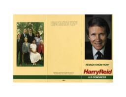 Campaign Flier for Harry Reid Congressional Run, Nevada, ca. 1982