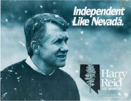 Campaign Flier (back) for Harry Reid Senatorial Run, Nevada, 1992