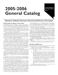 2005-2006 : General Catalog : University of Nevada, Reno