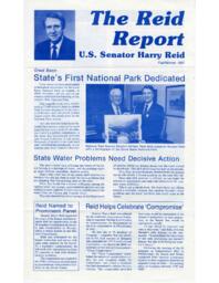Newsletter Reid Report, Nevada, Fall/Winter 1987