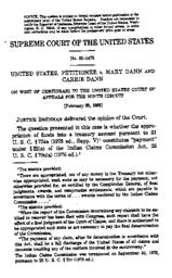 United States, Petitioner v. Mary Dann and Carrie Dann, February 20, 1985
