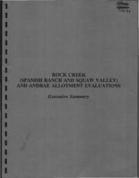 Rock Creek herd management area summary