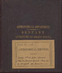 Wheeler Survey field notebook no. 30: sextant astronomical observations