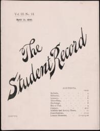 The Student Record, 1896-04-15