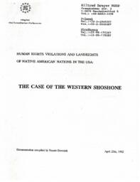 Human Rights Violations and Landrights of Native American Nations in the USA: The Case of the Western Shoshone, April 25, 1992