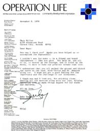 Letter of thanks written by Ruby Duncan to Maya Miller, November 9, 1979